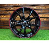 4X R17 " 5X114.3 Honda Civic Type R Style Nero+Rosso Linea Ruote : Per Cr-V Ecc.