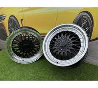 4x R17 Inch 8x100/108 Black+Polished Lip Rs II Style Wheels: Fits A 3 Ser. E30