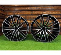 4X R21" 5X112 Macan Turbo Style Cerchi Nero Diamond Cut 9J ET26
