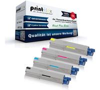 4x Reman Cartucce Toner Per OKI C-3450 Non Originale Black Plus