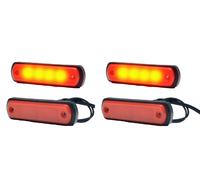 4x Rosso 12-24V LED Posteriore Lato Neon marker lights Omologato per Iveco Volvo