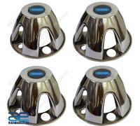 4x Ruota Centrale Coprimozzo Cover Acciaio Cromato Per Forza Trax Cruiser Bolero
