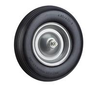 4X Ruota per Carriola Gomma Piena con ASSE 4.80 4.00-8 di Ricambio, Carico Max 100 kg, Antipanne, Grigio Nero
