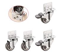 4x Ruote girevoli, in gomma, universali con freno oscillante e silenziose for mobili, for culla, carrozza, portafiori, poggiapiedi(Universal+brake,1.5inch)