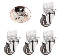 4x Ruote girevoli, in gomma, universali con freno oscillante e silenziose for mobili, for culla, carrozza, portafiori, poggiapiedi(Universal,1.5inch)