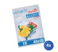 4x Sacchi Freezer Busta Gallo Grandi 40X50 15 Pezzi