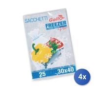 4x Sacchi Freezer Busta Gallo Medi 30X40 25 Pezzi