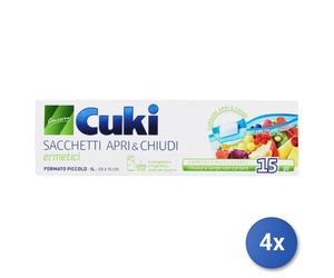 4x Sacchi Freezer Scatola Cuki Apri E Chiudi 20X15 15 Sacchetti 1 Confezione