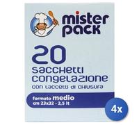 4x Sacchi Freezer Scatola Mister Pack Medi 23X32 20 Pezzi