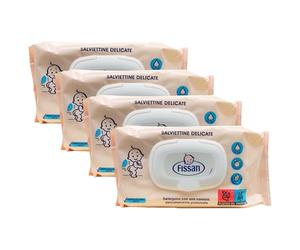 4x Salviettine Delicate Per Bambini, Detergono Con Una Carezza, Delicatamente Profumate (Confezione Da 65 Salviettine)