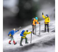 4x Scala 1/87 Modello in miniatura Escursionismo Arrampicata Figure Disposizione