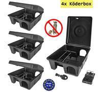 4x Scatola per esche Trappola per topi Bait Station Rat Interno Esterno Petigi
