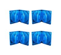 4X Scatola Porta CD Custodia per CD da 10 Pezzi Custodia per CD In Plastica A Doppia Faccia Custodia per CD per Auto Custodia per DVD Addensata, Blu