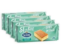 4X Scotti Si con Riso Merendina al Pan di Spagna Gusto Vaniglia con Farina di Riso Senza Lattosio (Lactose Free) 200g [4 Confezioni]