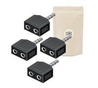 4x Sdoppiatore splitter mini jack 3,5mm - Adattatore da 2 prese femmina minijack a 1 spina minijack maschio - Connettore stereo - Adaptout marca francese
