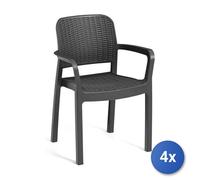 4x Sedia da esterno Allibert BELLA Grafite K249570K939KK