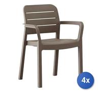 4x Sedia da esterno Allibert TISARA, modello K221208K587KK, colore Cappuccino, e