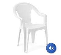 4x Sedia da esterno Ipae Progarden KORA Rattan Bianco