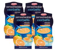 4X Sensofreddo il Sorbetto Cremoso con Succo di Agrumi di Sicilia Pronta da Gelare Senza Glutine 200ml