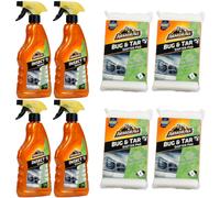 4X Set Armor All Rimuovi Insetti + Spugna Pulitore Insetti Pulizia Catrame