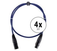 4x Set Cavo DMX XLR 3 Poli Effetti Luci DJ PA Audio Microfoni Professionale 1m