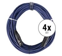 4x Set Cavo DMX XLR 3 Poli Effetti Luci DJ PA Audio Microfoni Professionale 20m