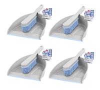 4X Set Di Pulizia 2 In 1 Con Scopino E Paletta Con Setole In Gomma