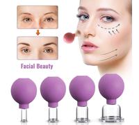 4x Set Tazze Anticellulite Massaggio Facciale Coppettazione Vetro Silicone Corpo