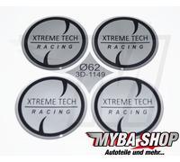 4x Silicone Adesivo ∅= 62mm per Coprimozzo Emblema Argento Estremo Tech