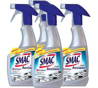 4x Smac Brilla Acciaio Detergente Spray Azione Anticalcare e Lucidante 520ml x 4