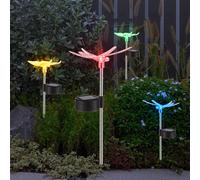 4X Solar LED Faretto Lampada Farfalla Cambia Colore Illuminazione Giardino