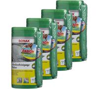 4X SONAX 04120410 Panni Per Pulizia Dei Vetri Con Panno In Microfibra 75 Ml
