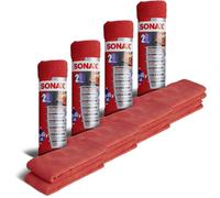 4x SONAX Fazzoletti Microfibra Esterno Lackpflegeprofi Rimosso Polierrückstände