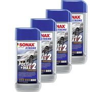4x SONAX Xtreme Polish + Wax 2 Hybrid Npt Detergente Cera Cura 500 ML