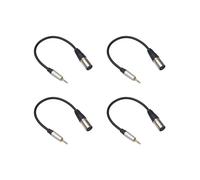 4X Spina Jack Stereo da 3,5 mm Cavo Audio Spina Jack Stereo da 3,5 mm un XLR Maschio un 3 Pin Cavo Audio per Microfono Cavo Adattatore 0,3 M