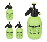 4X Spruzzatore a Pressione da 2 L, Ugello Regolabile, Nebulizzatore Acqua e Diserbante, da Giardino, Verde Nero