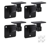 4x Staffa per corrimano FLEX Staffa per ringhiera con snodo staffa flessibile per corrimano montaggio a parete angolo di inclinazione variabile per legno/corda interno ed esterno (2, nero)