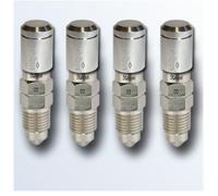 4x Stahlbus Schnell-Entlüfterschraube Valvola di Sfiato M10x1.0x14 Nickel Taglio