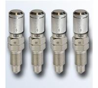 4x Stahlbus Vite Spurgo Valvola Sfogo Aria 3/8 Zoll-24UNFx16 + Alukappe Nickel
