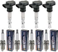 4x Stellox Bobina + Beru Candela per VW EOS 1F7 1F8 2.0 FSI Audi A6 Avant