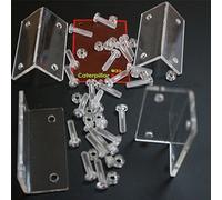 4x Supporti ad Angolo Retto in Acrilico Lucido Trasparente + 20x Bulloni M5, Staffa Trasparente ad Angolo Retto, Supporto ad Angolo