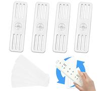 4x supporti autoadesivi per striscia di alimentazione, senza foratura, fissaggio a parete, facile da installare, design scorrevole, per casa, cucina, ufficio plastica, metallo