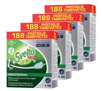 4x Svelto 188 PASTIGLIE LAVASTOVIGLIE TABS DETERSIVO CLASSICO ECO FORMULA PRO