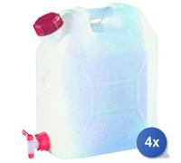 4x TANICA IN PLASTICA HDPE CON RUBINETTO LT 20