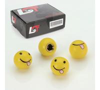 4X Tappi Valvola Alluminio Pneumatico Ventil Emoj Smiley Lingua Per ALFA ROMEO