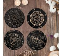 4x Tavole in Legno Star Sun Moon Bacheca Metafisica Rotonda in Legno