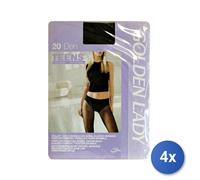 4x Teens Collant 20 Den Vita Bassa 39Q Castoro Tg.Iii