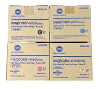 4x Toner Originale Konica Minolta Magicolor 4750 Dn En / TNP18 A0X5150 -A0X5450
