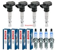 4x Topran Bobina Accensione + 4x Bosch Candela per Peugeot 206 Hatchback 2A/C