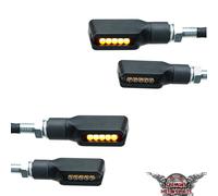 4x Toxx Indicatori LED Moto Nero Testato Anteriore Universale
